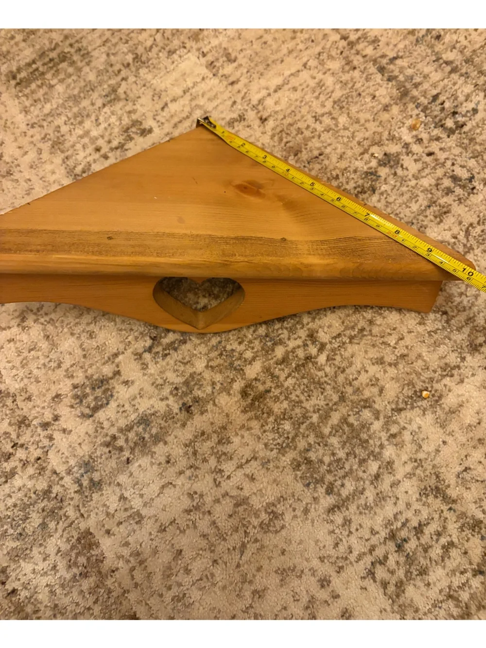 Vintage Wooden heart corner shelf